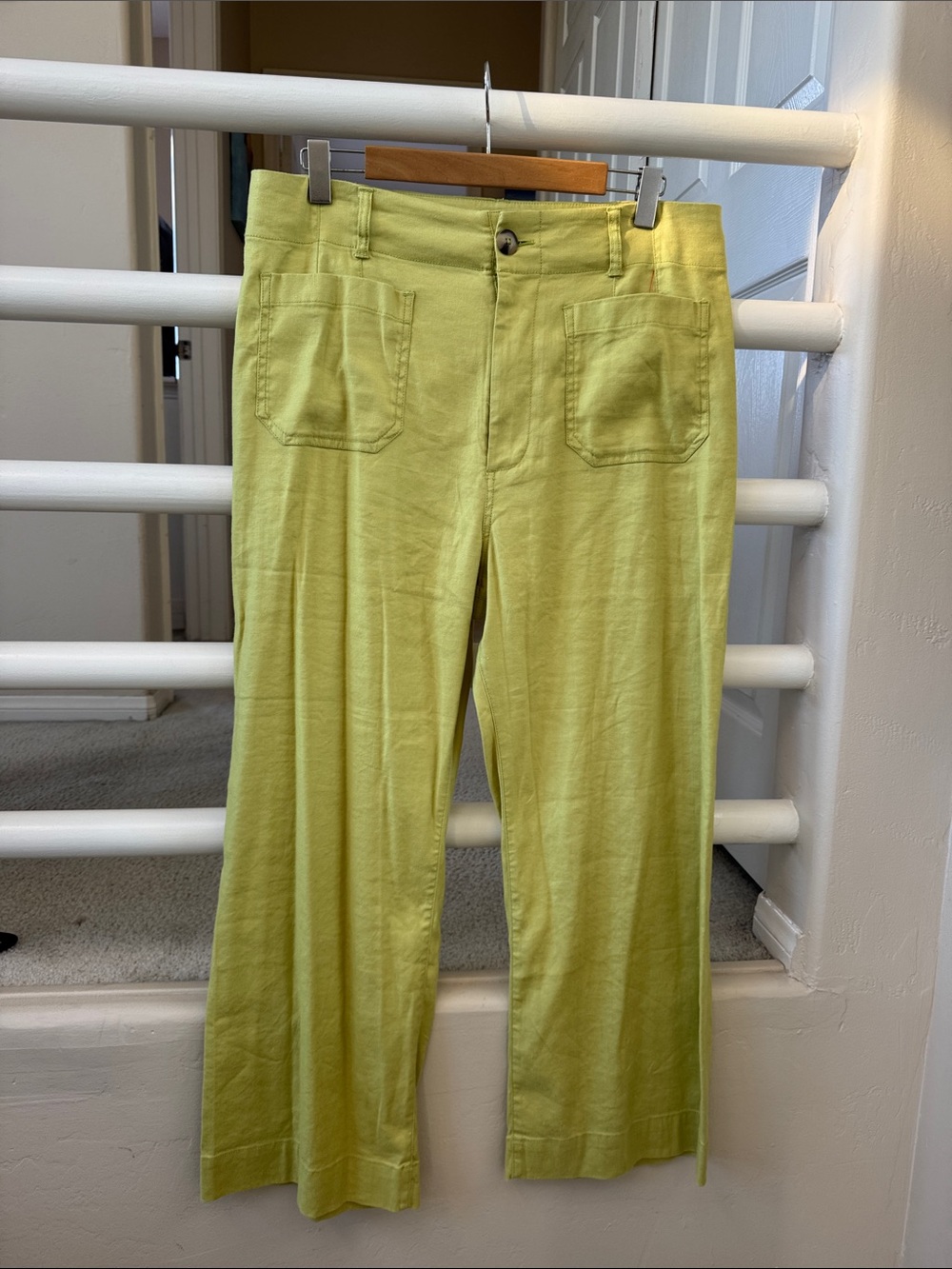 Maeve Collette Lime Green Wide-Leg Pants